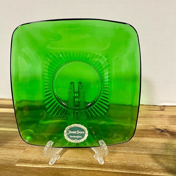 Vintage Anchor Hocking Forest Green 5 Various Pieces - Picture 4 of 9